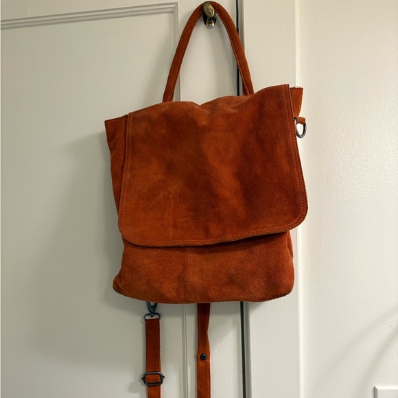 Handbags - Rust Suede Backpack